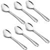imageEfar 12Piece Stainless Steel Hammered Dinner Spoons Set Modern Silver Large Soup Spoons for Home Kitchen Restaurant Round Edge ampamp Mirror Polished Dishwasher Safe  79 Inches67 Inches