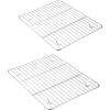 imageEfar Baking Cooling Rack Set of 2 Stainless Steel Metal Roasting Cooking Racks Size  153x1125 Non Toxic ampamp Rust Free Oven ampamp Dishwasher Safe97 x 73