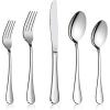 imageSilverware Set Service for 2 Efar 10Piece Stainless Steel Flatware Set Cutlery Sets Include KnifeForkSpoon Simple ampamp Classic Design Easy Clean ampamp Dishwasher SafeSimple