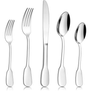 image1810 Silverware Set Efar 40Piece Stainless Steel Flatware Cutlery Set Service for 8 Metal Tableware Eating Utensil Sets for HomeRestaurantWedding Elegant ampamp Classic Style  Dishwasher Safe20