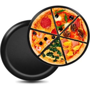 imageEfar 135 Inch Pizza Pan Set of 2 Nonstick Pizza Pie Pan Tray Platter Metal Round Baking Sheet Cooking Pan for Oven Durable ampamp Stainless Steel Core10Inch