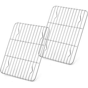 imageEfar Baking Cooling Rack Set of 2 Stainless Steel Metal Roasting Cooking Racks Size  153x1125 Non Toxic ampamp Rust Free Oven ampamp Dishwasher Safe86 x 62