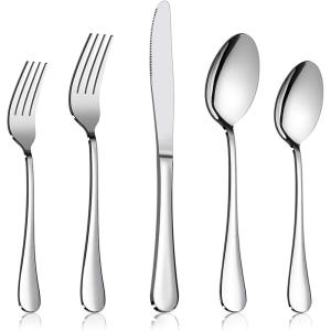 imageSilverware Set Service for 2 Efar 10Piece Stainless Steel Flatware Set Cutlery Sets Include KnifeForkSpoon Simple ampamp Classic Design Easy Clean ampamp Dishwasher SafeSimple