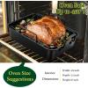 imageEfar 14 x 106 Inch Roasting Pan Stainless Steel Turkey Roaster with V Rack ampamp Baking Rack Set Small Heavy Duty Deep Broiling Pan for Oven Cooking Lasagna Meat Chicken  Dishwasher SafeBlack
