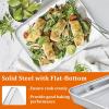 imageEfar Baking Cookie Sheet Set of 2 124x97 Stainless Steel Baking Sheet Pan for Oven with 50 Parchment Paper Rectangle Baking Tray for Cooking Roasting Rust Free ampamp Heavy Duty Dishwasher Safe2