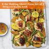 imageEfar Baking Cookie Sheet Set of 2 124x97 Stainless Steel Baking Sheet Pan for Oven with 50 Parchment Paper Rectangle Baking Tray for Cooking Roasting Rust Free ampamp Heavy Duty Dishwasher Safe2