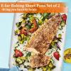 imageEfar Baking Cookie Sheet Set of 2 124x97 Stainless Steel Baking Sheet Pan for Oven with 50 Parchment Paper Rectangle Baking Tray for Cooking Roasting Rust Free ampamp Heavy Duty Dishwasher Safe2