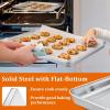 imageEfar Baking Cookie Sheet Set of 2 124x97 Stainless Steel Baking Sheet Pan for Oven with 50 Parchment Paper Rectangle Baking Tray for Cooking Roasting Rust Free ampamp Heavy Duty Dishwasher Safe2