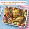 imageEfar Baking Cookie Sheet Set of 2 124x97 Stainless Steel Baking Sheet Pan for Oven with 50 Parchment Paper Rectangle Baking Tray for Cooking Roasting Rust Free ampamp Heavy Duty Dishwasher Safe2