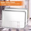 imageEfar Baking Cookie Sheet Set of 2 124x97 Stainless Steel Baking Sheet Pan for Oven with 50 Parchment Paper Rectangle Baking Tray for Cooking Roasting Rust Free ampamp Heavy Duty Dishwasher Safe2