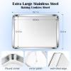 imageEfar Cookie Sheet for Baking 18x13 Stainless Steel Baking Sheet Pan for Oven Large Non Toxic Metal Baking Tray for Cake Cookies Healthy ampamp Rust Free Mirror Finish ampamp Dishwasher Safe 1 Pack1