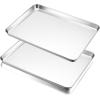 imageEfar Cookie Sheet for Baking 18x13 Stainless Steel Baking Sheet Pan for Oven Large Non Toxic Metal Baking Tray for Cake Cookies Healthy ampamp Rust Free Mirror Finish ampamp Dishwasher Safe 1 Pack2