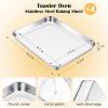 imageEfar Cookie Sheet for Baking 18x13 Stainless Steel Baking Sheet Pan for Oven Large Non Toxic Metal Baking Tray for Cake Cookies Healthy ampamp Rust Free Mirror Finish ampamp Dishwasher Safe 1 Pack4