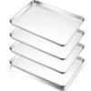 imageEfar Cookie Sheet for Baking 18x13 Stainless Steel Baking Sheet Pan for Oven Large Non Toxic Metal Baking Tray for Cake Cookies Healthy ampamp Rust Free Mirror Finish ampamp Dishwasher Safe 1 Pack4