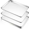imageEfar Cookie Sheet for Baking 18x13 Stainless Steel Baking Sheet Pan for Oven Large Non Toxic Metal Baking Tray for Cake Cookies Healthy ampamp Rust Free Mirror Finish ampamp Dishwasher Safe 1 Pack3