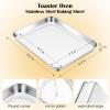 imageEfar Cookie Sheet for Baking 18x13 Stainless Steel Baking Sheet Pan for Oven Large Non Toxic Metal Baking Tray for Cake Cookies Healthy ampamp Rust Free Mirror Finish ampamp Dishwasher Safe 1 Pack1