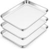 imageEfar Cookie Sheet for Baking 18x13 Stainless Steel Baking Sheet Pan for Oven Large Non Toxic Metal Baking Tray for Cake Cookies Healthy ampamp Rust Free Mirror Finish ampamp Dishwasher Safe 1 Pack3