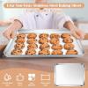 imageEfar Cookie Sheet for Baking 18x13 Stainless Steel Baking Sheet Pan for Oven Large Non Toxic Metal Baking Tray for Cake Cookies Healthy ampamp Rust Free Mirror Finish ampamp Dishwasher Safe 1 Pack1