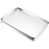 imageEfar Cookie Sheet for Baking 18x13 Stainless Steel Baking Sheet Pan for Oven Large Non Toxic Metal Baking Tray for Cake Cookies Healthy ampamp Rust Free Mirror Finish ampamp Dishwasher Safe 1 Pack1