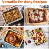 imageEfar Lasagna Pan Set of 2 Deep Stainless Steel Baking Pans 1275 x10 x32 Inches Rectangular Metal Roasting Baking Dish Bakeware for Oven NonToxic ampamp Heavy Duty Dishwasher Safe1275 x 10