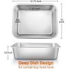 imageEfar Lasagna Pan Set of 2 Deep Stainless Steel Baking Pans 1275 x10 x32 Inches Rectangular Metal Roasting Baking Dish Bakeware for Oven NonToxic ampamp Heavy Duty Dishwasher Safe1275 x 10