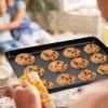 imageEfar Nonstick Baking Sheet with Rack Set 9 x 7 x 1 Inch Cookie Sheet Baking Pan with Cooling Rack for Toaster Oven Commercial Grade ampamp NonToxic Easy to Clean125 x 95 inch