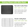 imageEfar Nonstick Baking Sheet with Rack Set 9 x 7 x 1 Inch Cookie Sheet Baking Pan with Cooling Rack for Toaster Oven Commercial Grade ampamp NonToxic Easy to Clean125 x 95 inch
