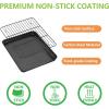 imageEfar Nonstick Baking Sheet with Rack Set 9 x 7 x 1 Inch Cookie Sheet Baking Pan with Cooling Rack for Toaster Oven Commercial Grade ampamp NonToxic Easy to Clean105 x 8 inch