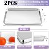 imageEfar Small Baking Sheet with Wire Rack 2 Pans  2 Racks Stainless Steel Cookie Sheets Trays ampamp Cooling Rack for Toaster Oven Non Toxic ampamp Warp Resistant Oven ampamp Dishwasher Safe 105 x 83 x 1 Inch20x14