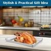 imageEfar Small Baking Sheet with Wire Rack 2 Pans  2 Racks Stainless Steel Cookie Sheets Trays ampamp Cooling Rack for Toaster Oven Non Toxic ampamp Warp Resistant Oven ampamp Dishwasher Safe 105 x 83 x 1 Inch177x13