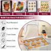imageEfar Small Baking Sheet with Wire Rack 2 Pans  2 Racks Stainless Steel Cookie Sheets Trays ampamp Cooling Rack for Toaster Oven Non Toxic ampamp Warp Resistant Oven ampamp Dishwasher Safe 105 x 83 x 1 Inch16x12