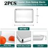 imageEfar Small Baking Sheet with Wire Rack 2 Pans  2 Racks Stainless Steel Cookie Sheets Trays ampamp Cooling Rack for Toaster Oven Non Toxic ampamp Warp Resistant Oven ampamp Dishwasher Safe 105 x 83 x 1 Inch94x73