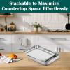 imageEfar Small Baking Sheet with Wire Rack 2 Pans  2 Racks Stainless Steel Cookie Sheets Trays ampamp Cooling Rack for Toaster Oven Non Toxic ampamp Warp Resistant Oven ampamp Dishwasher Safe 105 x 83 x 1 Inch94x73