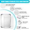 imageEfar Stainless Steel Baking Sheet with Wire Rack Set 16 x 12 Cookie Sheet Baking Pan for Oven Rimmed Large Metal Tray with Cooling Rack for Cooking Roasting NonToxic ampamp Dishwasher Safe125x95