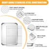 imageEfar Stainless Steel Baking Sheet with Wire Rack Set 16 x 12 Cookie Sheet Baking Pan for Oven Rimmed Large Metal Tray with Cooling Rack for Cooking Roasting NonToxic ampamp Dishwasher Safe176x13