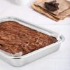 imageEfar Stainless Steel Sheet Cake Pan Set of 2 106 x 83 x17 Inches Small Brownie Baking Pan Rectangular HighSided Cookie Sheet Pans Fit for Toaster Oven NonToxic ampamp Heavy Duty Dishwasher Safe