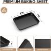 imageEfar Toaster Oven Tray 105x8x1 Inch Nonstick Baking Cookies Sheet Pan for Oven Small Metal Carbon Steel Baking Pan for Bacon Steak Nontoxic ampamp Easy Clean Heat ampamp Warp Resistant2