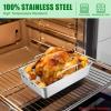imageEfar Turkey Roasting Rack Stainless Steel Rib Rack for Roasting Grilling and Smoking 144 x 10 inches V Shaped ampamp Heavy Duty Dishwasher Safe LargeSmall