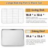 imageLarge Baking Sheet with Rack Set Efar 20x14 Stainless Steel Cookie Sheet Pan for Oven Cooking Roasting Rimmed Metal Tray with Wire Cooling Rack for Bacon Meat Steak  Dishwasher Safe2