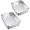 imageEfar Lasagna Pan Set of 2 Deep Stainless Steel Baking Pans 1275 x10 x32 Inches Rectangular Metal Roasting Baking Dish Bakeware for Oven NonToxic ampamp Heavy Duty Dishwasher Safe1275 x 10