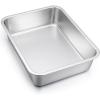 imageEfar Lasagna Pan Set of 2 Deep Stainless Steel Baking Pans 1275 x10 x32 Inches Rectangular Metal Roasting Baking Dish Bakeware for Oven NonToxic ampamp Heavy Duty Dishwasher Safe1275 x 10 1 pack
