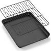 imageEfar Nonstick Baking Sheet with Rack Set 9 x 7 x 1 Inch Cookie Sheet Baking Pan with Cooling Rack for Toaster Oven Commercial Grade ampamp NonToxic Easy to Clean125 x 95 inch