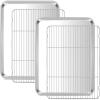 imageEfar Small Baking Sheet with Wire Rack 2 Pans  2 Racks Stainless Steel Cookie Sheets Trays ampamp Cooling Rack for Toaster Oven Non Toxic ampamp Warp Resistant Oven ampamp Dishwasher Safe 105 x 83 x 1 Inch20x14