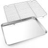 imageLarge Baking Sheet with Rack Set Efar 20x14 Stainless Steel Cookie Sheet Pan for Oven Cooking Roasting Rimmed Metal Tray with Wire Cooling Rack for Bacon Meat Steak  Dishwasher Safe2
