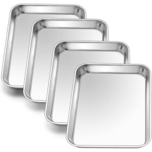 imageEfar Cookie Sheet for Baking 18x13 Stainless Steel Baking Sheet Pan for Oven Large Non Toxic Metal Baking Tray for Cake Cookies Healthy ampamp Rust Free Mirror Finish ampamp Dishwasher Safe 1 Pack4
