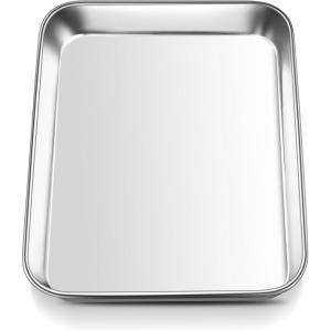 imageEfar Cookie Sheet for Baking 18x13 Stainless Steel Baking Sheet Pan for Oven Large Non Toxic Metal Baking Tray for Cake Cookies Healthy ampamp Rust Free Mirror Finish ampamp Dishwasher Safe 1 Pack1
