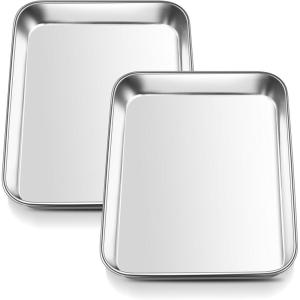 imageEfar Cookie Sheet for Baking 18x13 Stainless Steel Baking Sheet Pan for Oven Large Non Toxic Metal Baking Tray for Cake Cookies Healthy ampamp Rust Free Mirror Finish ampamp Dishwasher Safe 1 Pack2