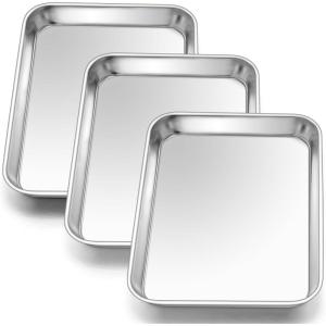 imageEfar Cookie Sheet for Baking 18x13 Stainless Steel Baking Sheet Pan for Oven Large Non Toxic Metal Baking Tray for Cake Cookies Healthy ampamp Rust Free Mirror Finish ampamp Dishwasher Safe 1 Pack3