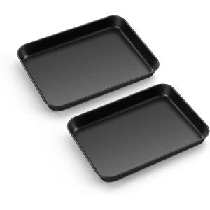 imageEfar Toaster Oven Tray 105x8x1 Inch Nonstick Baking Cookies Sheet Pan for Oven Small Metal Carbon Steel Baking Pan for Bacon Steak Nontoxic ampamp Easy Clean Heat ampamp Warp Resistant2