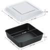 image9x9 Inch Square Baking Pan with Lid Set Efar Nonstick Square Cake Pans Metal Bakeware for Oven Cooking Lasagna Brownies Stainless Steel Core ampamp Easy Release 4 Pieces2 Pans2 Covers1 pan1 lid